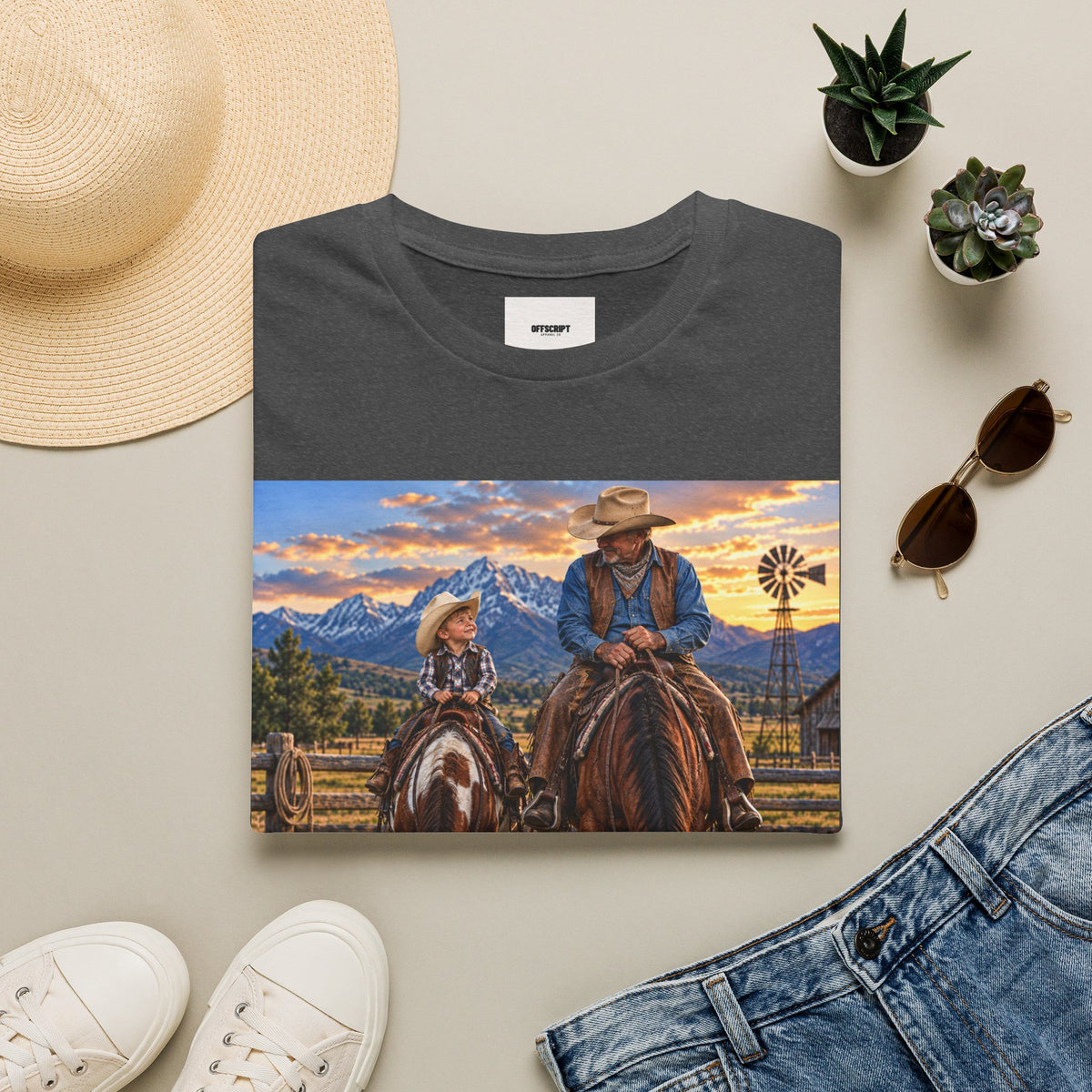 Cowboys Come in All Sizes T-Shirt — Father & Son Cowboy Western Tee