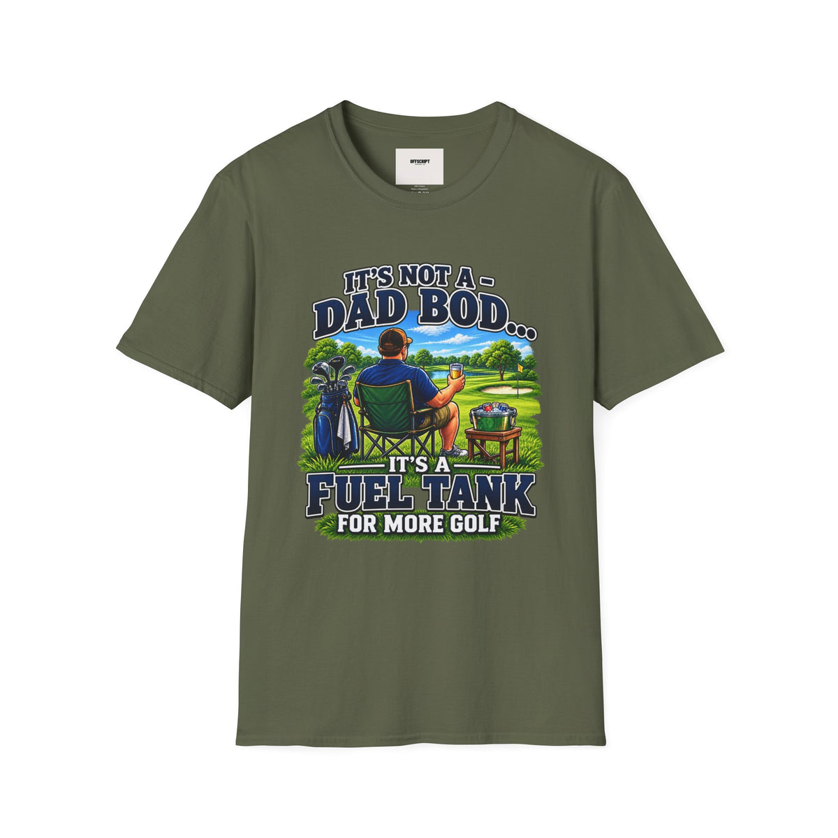 Golf Dad T-Shirt — "It’s Not a Dad Bod… It’s a Fuel Tank for More Golf"