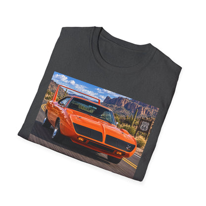 Classic Orange Muscle Car T-Shirt — Route 66 Roadtrip Tee