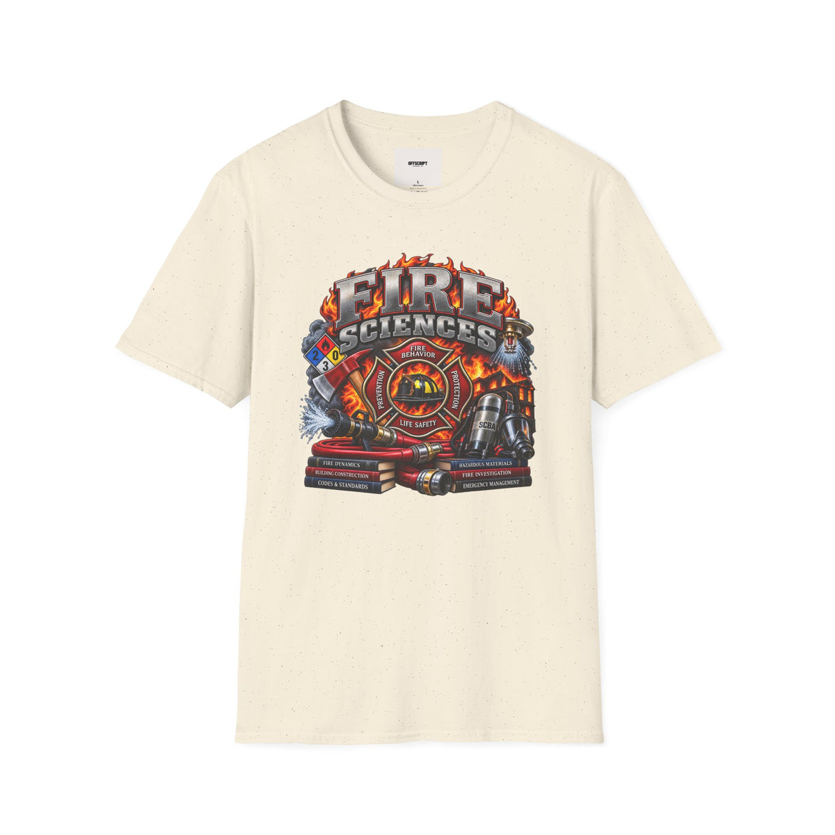 Fire Sciences T-Shirt — Firefighter Department Badge Graphic Tee