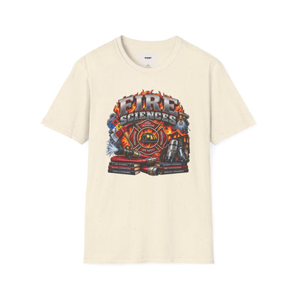 Fire Sciences T-Shirt — Firefighter Department Badge Graphic Tee