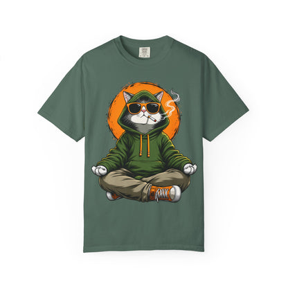 Meditating Cat in Sunglasses T-Shirt