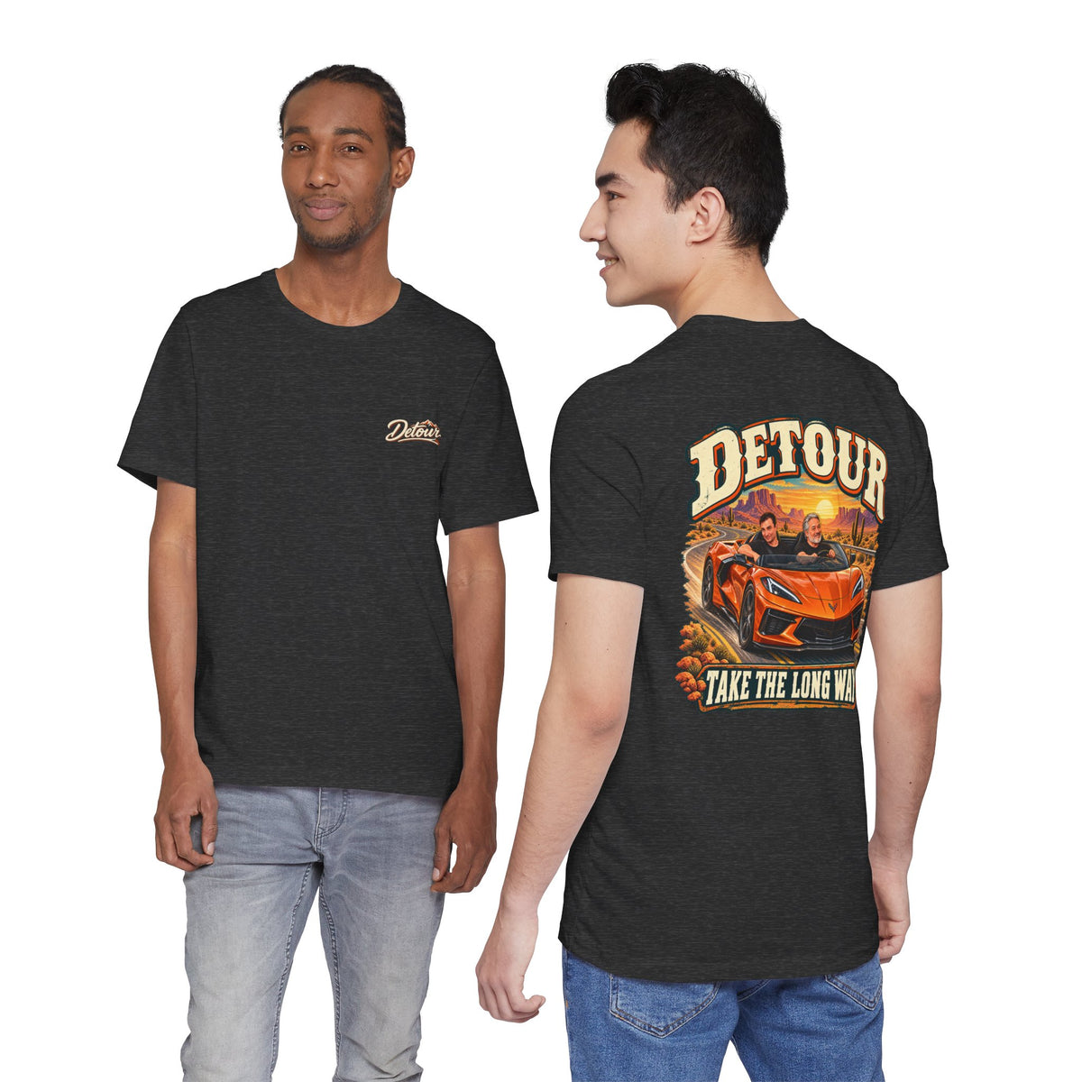 Detour Graphic Tee — 'Detour: Take the Long Way' Vintage Road Trip T‑Shirt