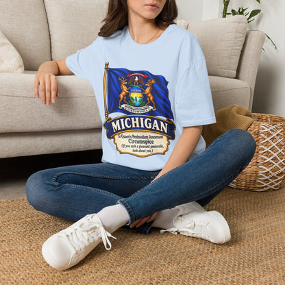 Michigan State Flag T-Shirt — Vintage State Seal Tee (TUEBOR)