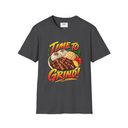 Time To Grind T-Shirt — Hawaiian Plate BBQ Graphic Tee