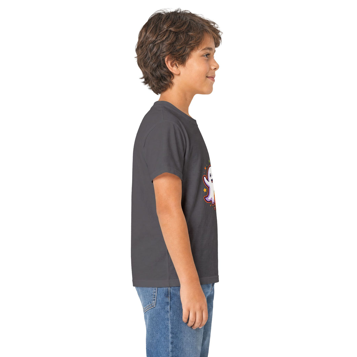 Kids Halloween Tee - Cute Ghost, Jack-O'-Lantern & Black Cat Shirt for Children