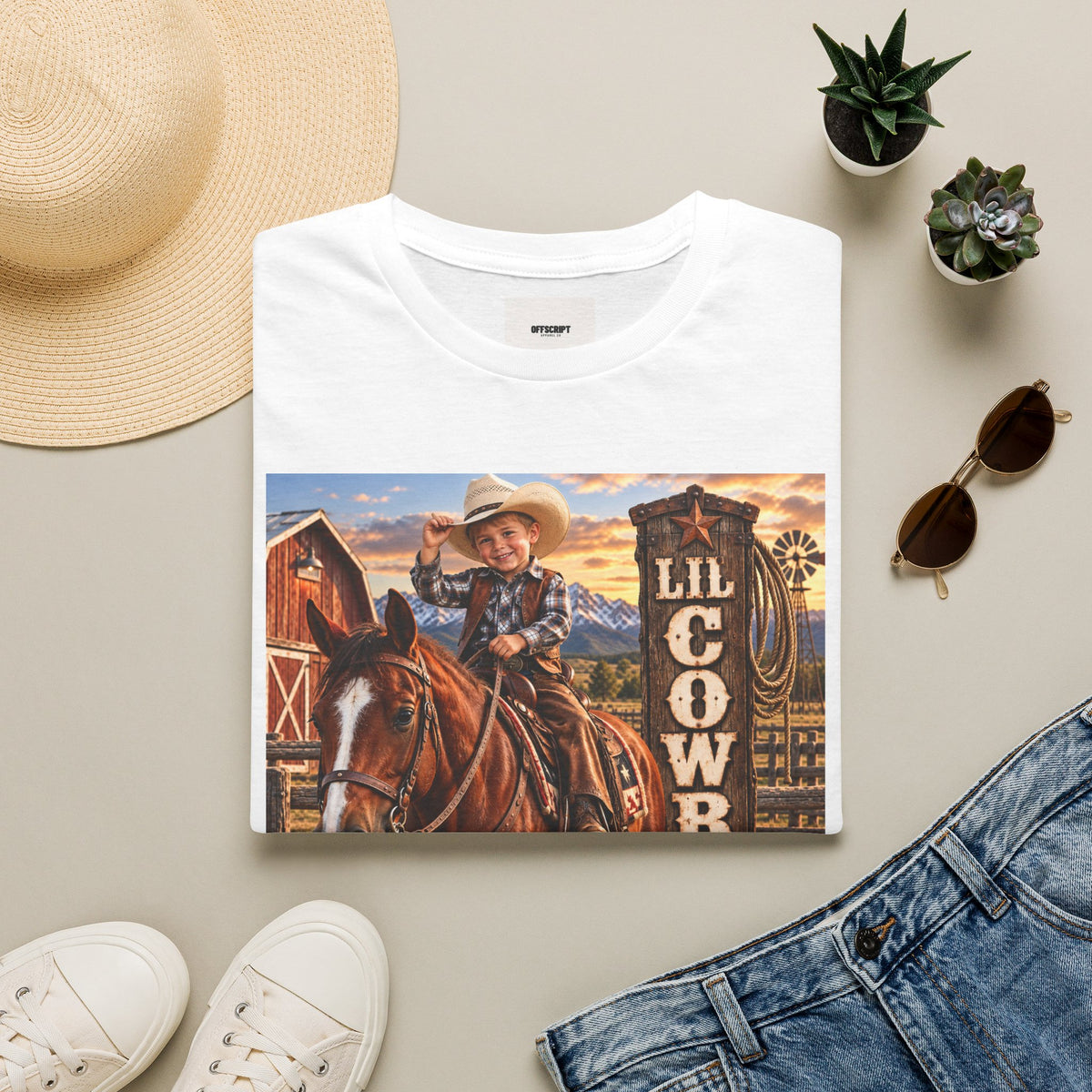 Kid's 'Lil Cowboy' T-Shirt — Cute Western Horse & Ranch Graphic
