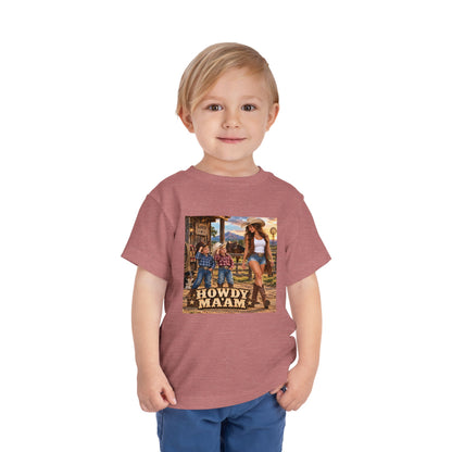 Toddler Tee — "Howdy Ma'am" Cowgirl Graphic Kids Shirt