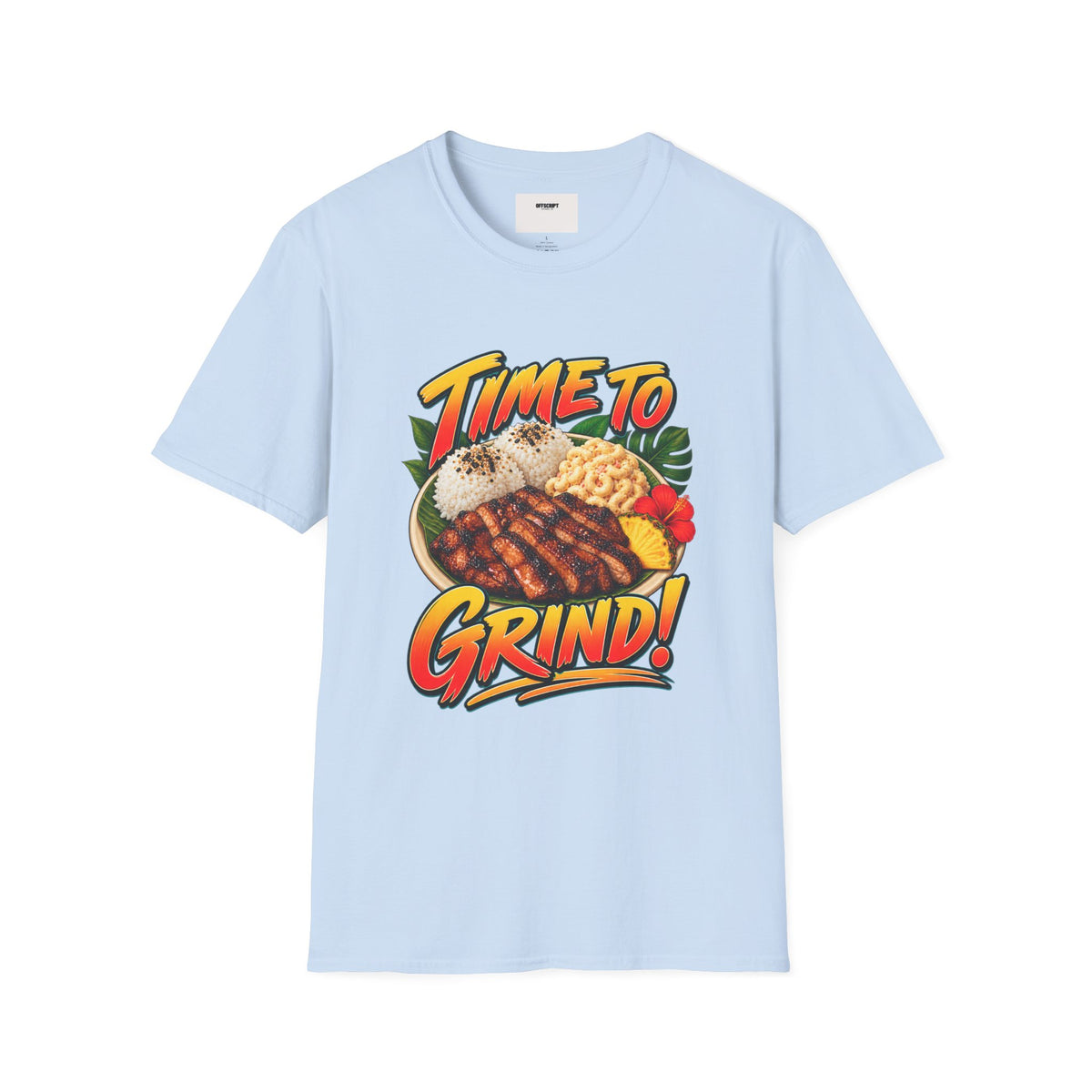 Time To Grind T-Shirt — Hawaiian Plate BBQ Graphic Tee