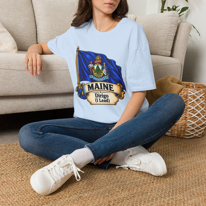 Maine State Flag T-Shirt — 'Dirigo (I Lead)' Vintage Flag Tee