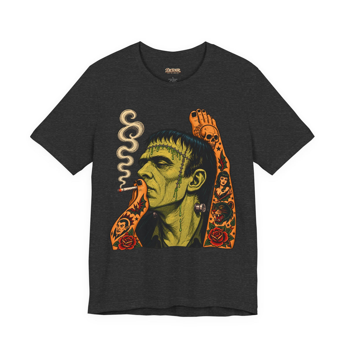 Vintage Frankenstein Smoking Monster T-Shirt