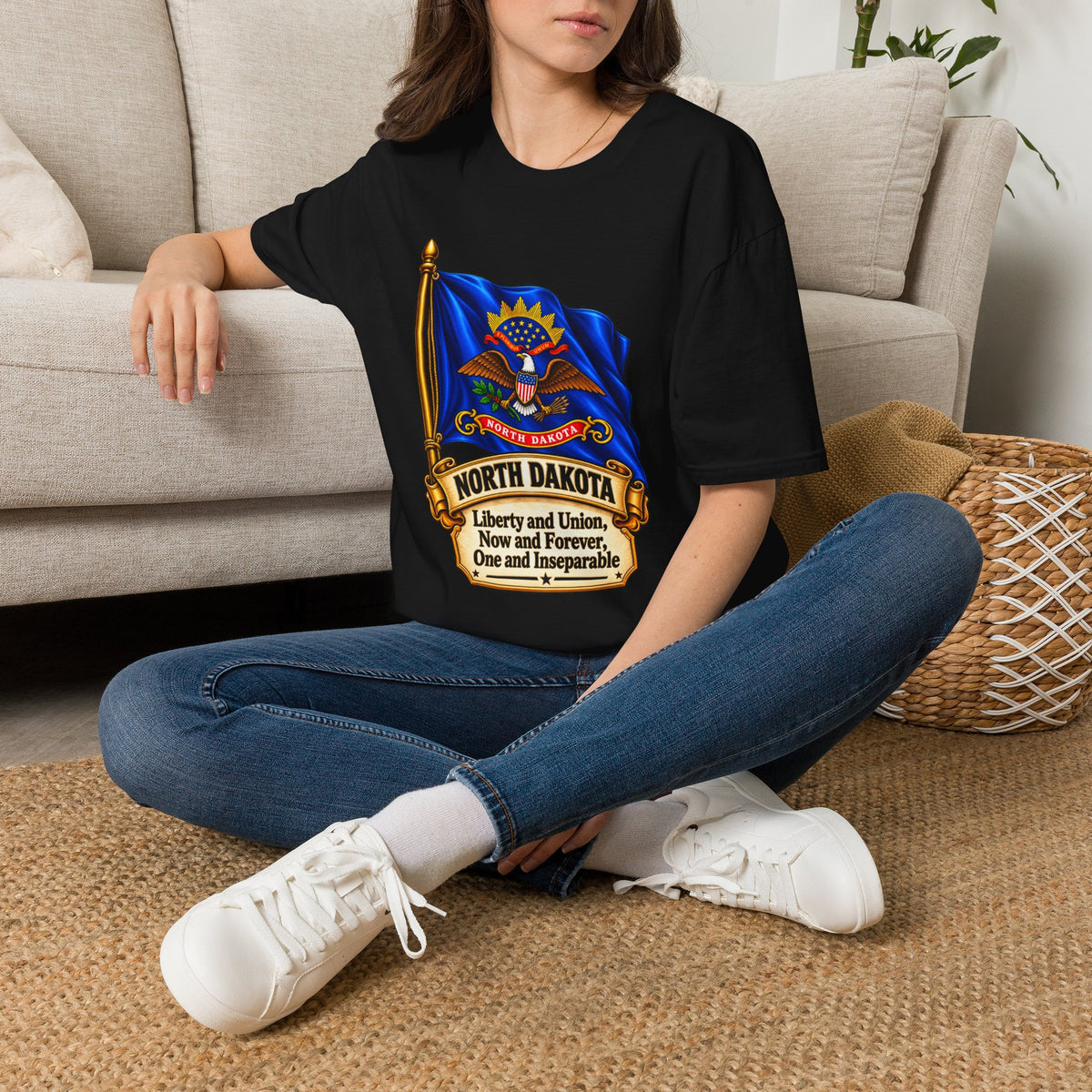 North Dakota Flag T-Shirt — State Seal Liberty & Union Tee