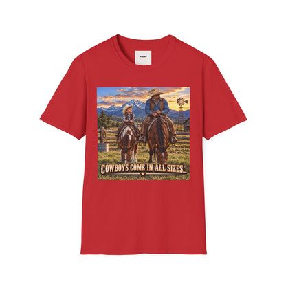Cowboys Come in All Sizes T-Shirt — Father & Son Cowboy Western Tee