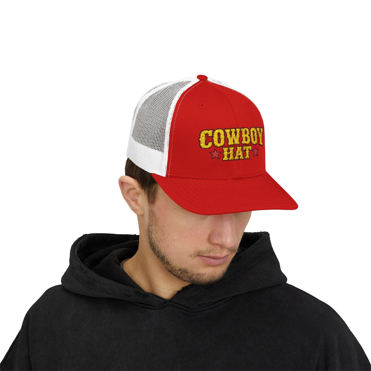Cowboy Hat Snapback Trucker Cap – Western Rodeo Mesh Back Hat
