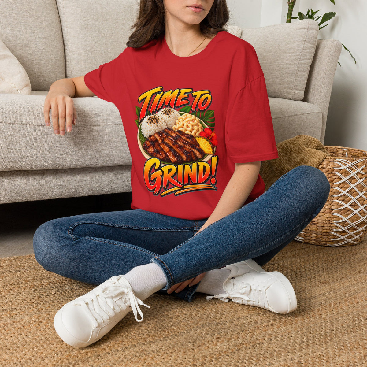 Time To Grind T-Shirt — Hawaiian Plate BBQ Graphic Tee