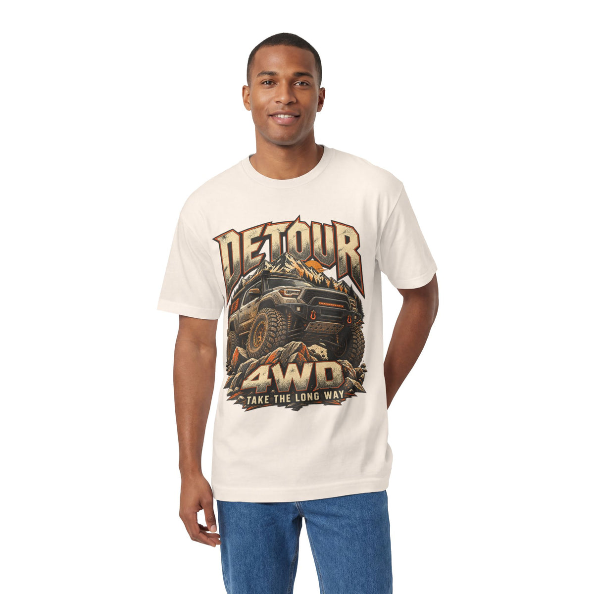4WD Off-Road Tee — "Detour" Truck Graphic (Take the Long Way)