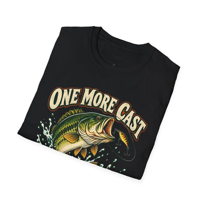 Fishing T-Shirt — "One More Cast" Bass Graphic Tee