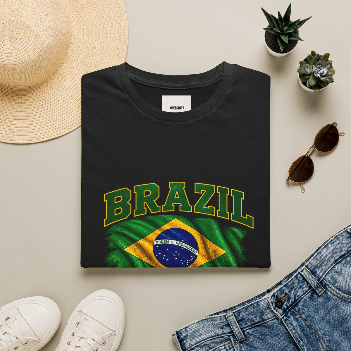 Brazil Flag T-Shirt — BRAZIL with Ordem e Progresso Graphic