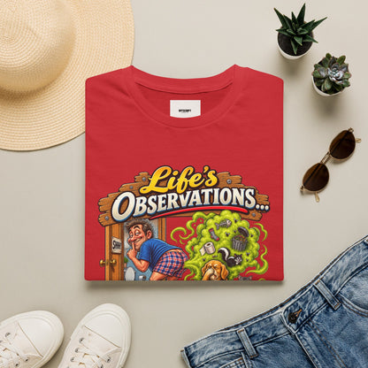 T-Shirt — Life’s Observations Funny Graphic Tee ("Your Farts Don’t Smell Like Sunshine & Rainbows")