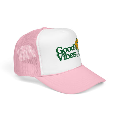 Good Vibes Sun Trucker Hat — Retro Sunny Graphic Foam Cap