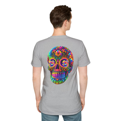 Sugar Skull T-Shirt — Colorful Day of the Dead Floral Skull Tee