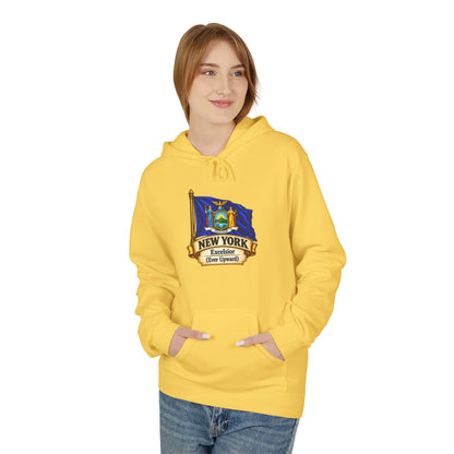 New York State Flag Hoodie – "Excelsior (Ever Upward)" Graphic Pullover