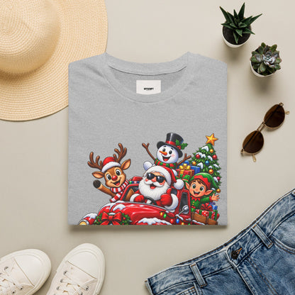 Christmas Crew T‑Shirt — Santa, Reindeer & Snowman Holiday Tee