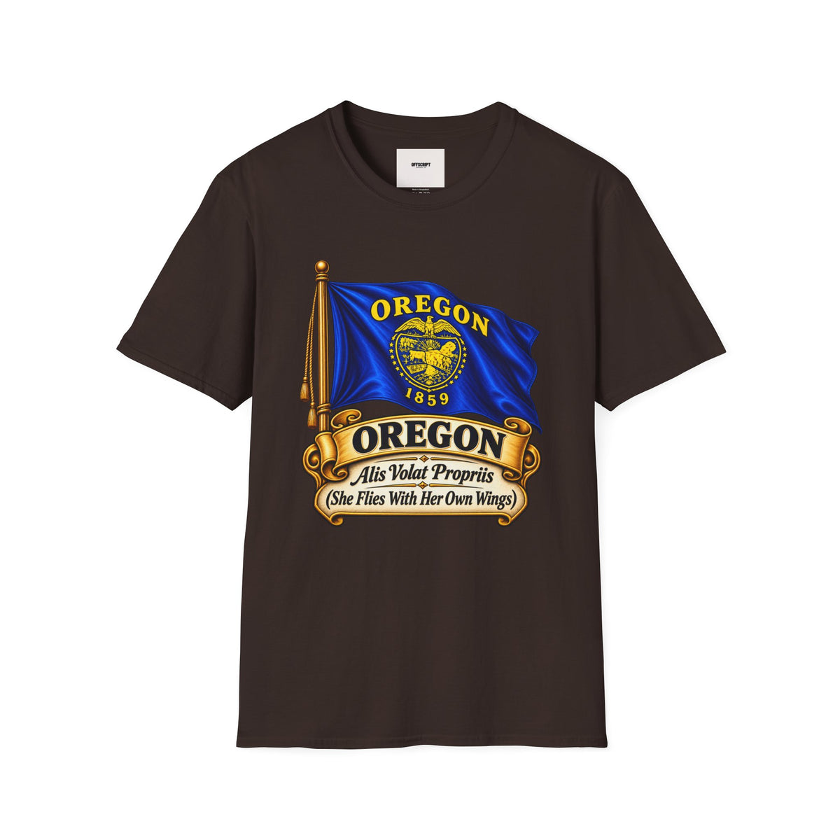 Oregon State Flag T-Shirt — 'Allis Volat Propria' Vintage Banner Tee