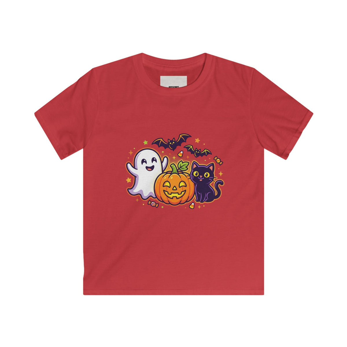 Kids Halloween Tee - Cute Ghost, Jack-O'-Lantern & Black Cat Shirt for Children