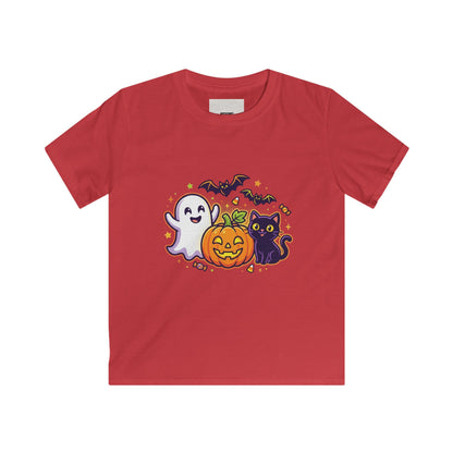 Kids Halloween Tee - Cute Ghost, Jack-O'-Lantern & Black Cat Shirt for Children