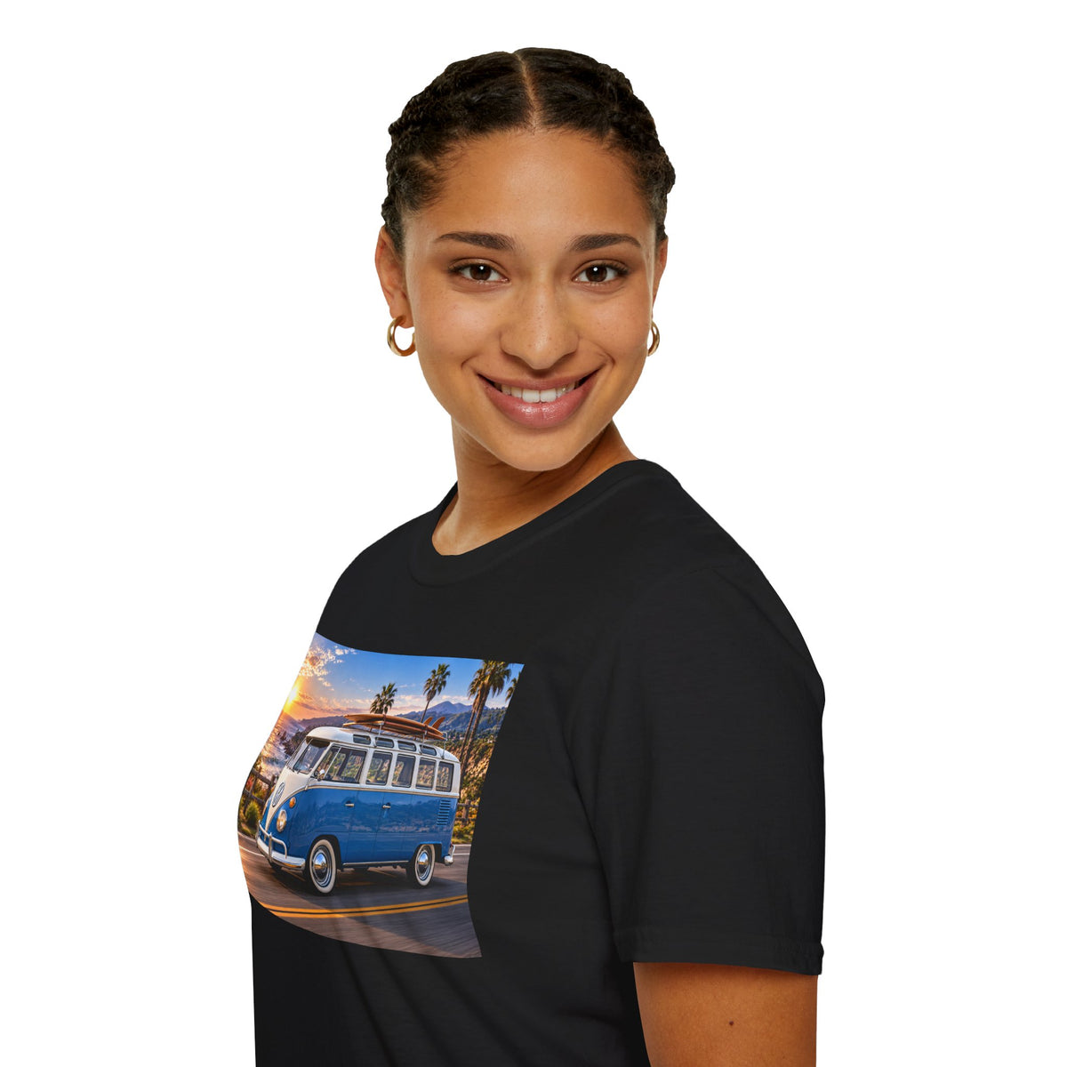Vintage VW Bus T‑Shirt — Retro Surf Van Sunset Graphic Tee