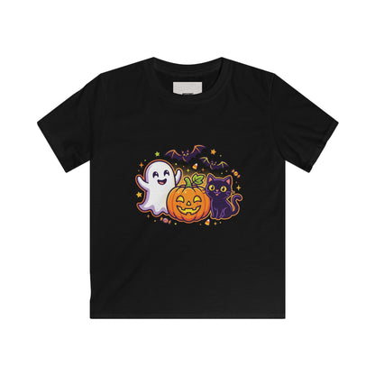 Kids Halloween Tee - Cute Ghost, Jack-O'-Lantern & Black Cat Shirt for Children