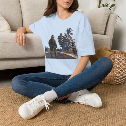 Aircraft Carrier Deck T‑Shirt – Navy Sailor & Carrier 78 Graphic