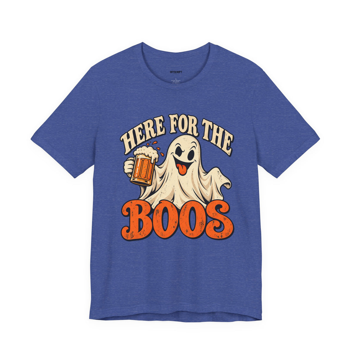 Here for the Boos Halloween T-Shirt — Ghost Drinking Beer Graphic Tee