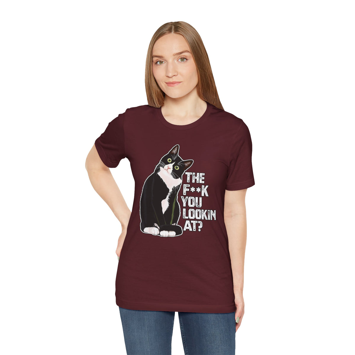 Tuxedo Cat Tee — "The F*ck You Lookin' At?" Graphic Shirt