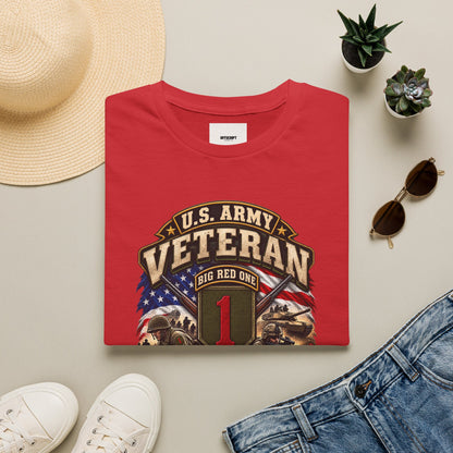 U.S. Army Veteran T-Shirt — "Big Red One" 1st Infantry Division Military Tribute