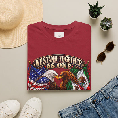 We Stand Together As One Eagle T-Shirt — USA & Mexico Unity Patriotic Tee