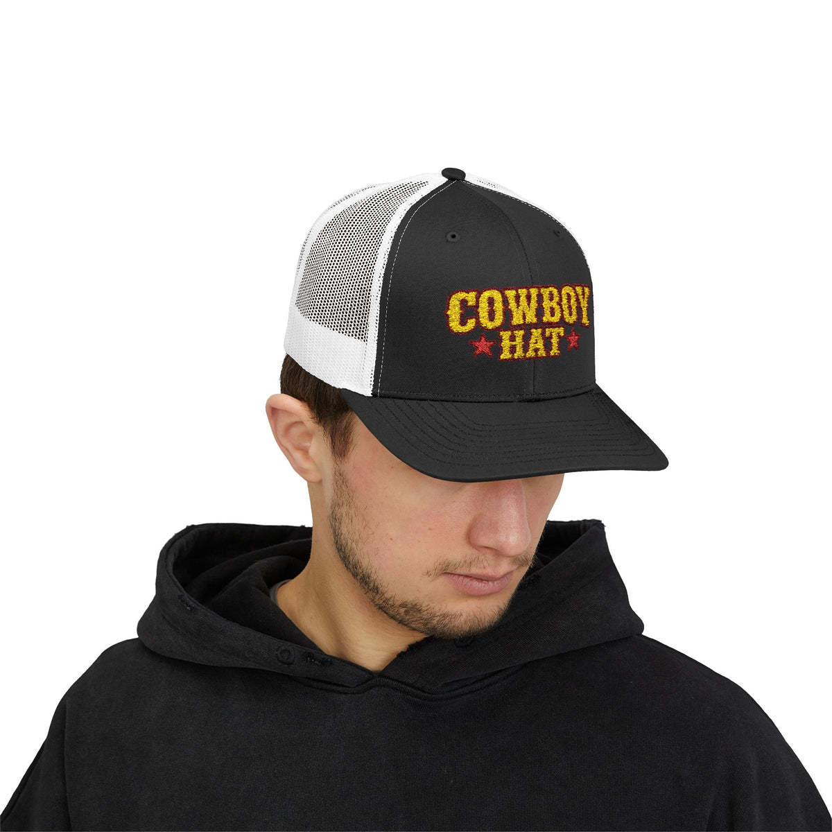 Cowboy Hat Snapback Trucker Cap – Western Rodeo Mesh Back Hat