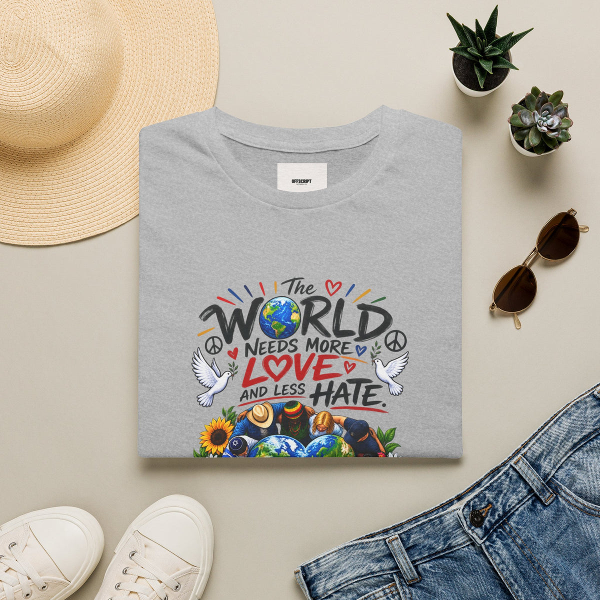 Love Over Hate T‑Shirt — "The World Needs More Love and Less Hate" Graphic Tee