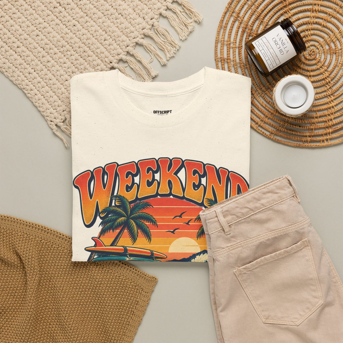Weekend State of Mind Tee – Retro Surf Van Sunset T-Shirt