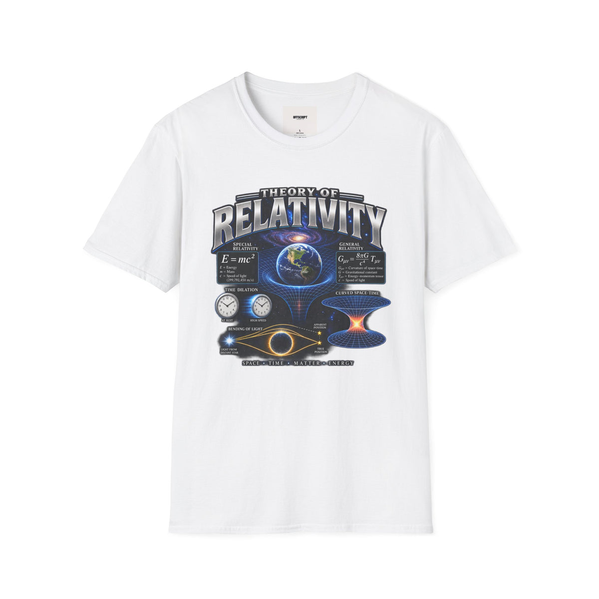 Theory of Relativity T-Shirt — Science Graphic Tee with Earth & Equations