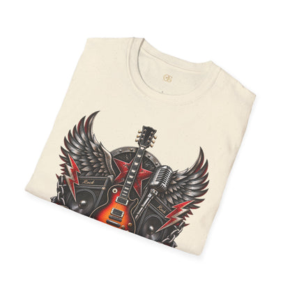 Rock 'n' Roll Guitar Wings T-Shirt — Vintage Electric Guitar Music Tee