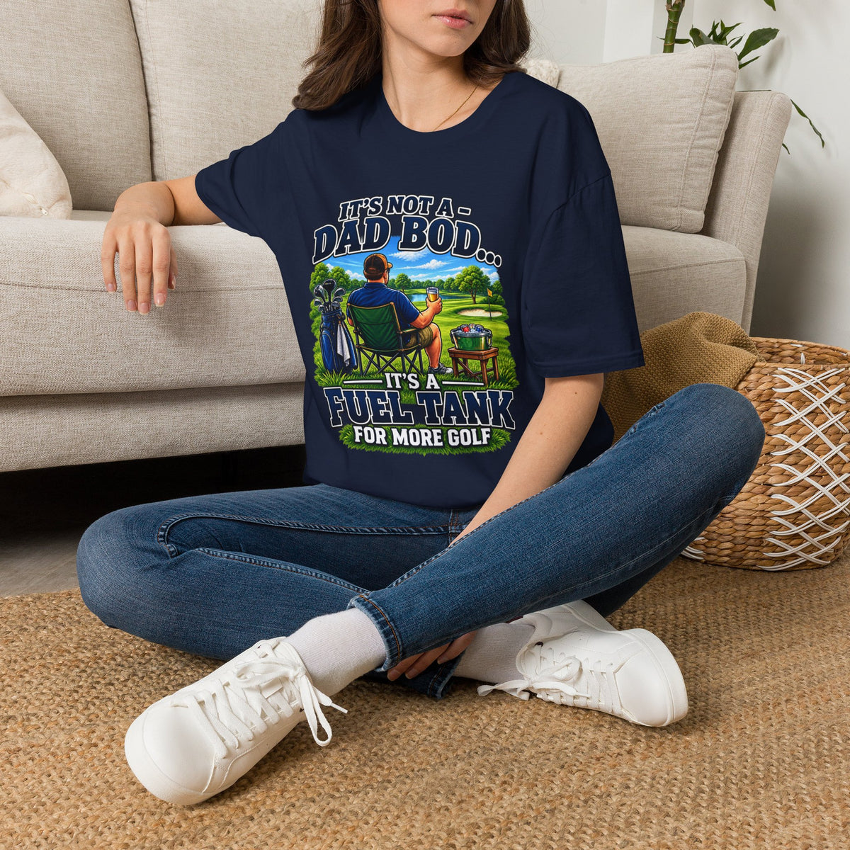 Golf Dad T-Shirt — "It’s Not a Dad Bod… It’s a Fuel Tank for More Golf"