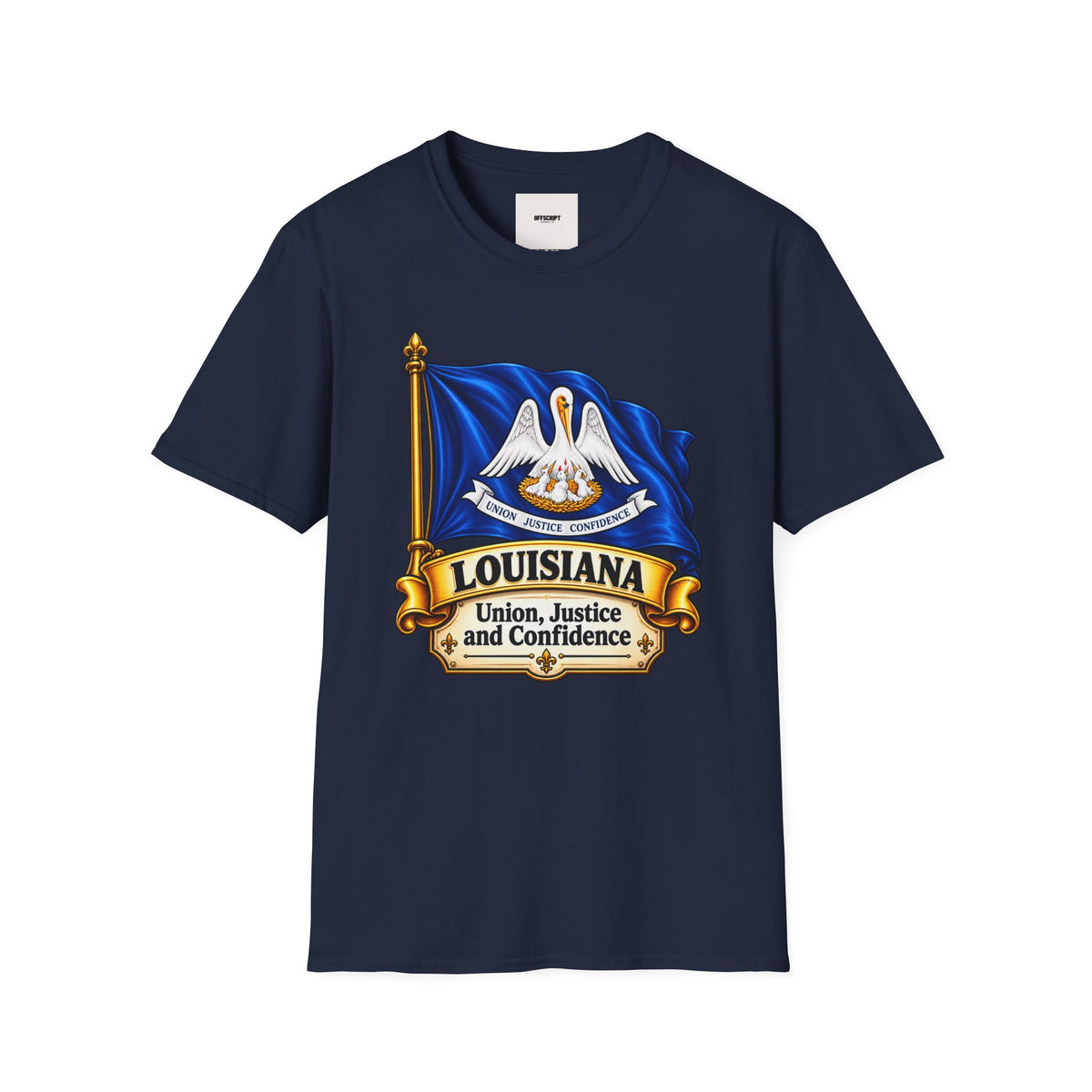 Louisiana State Flag T-Shirt — Pelican Emblem "Union, Justice & Confidence" Tee