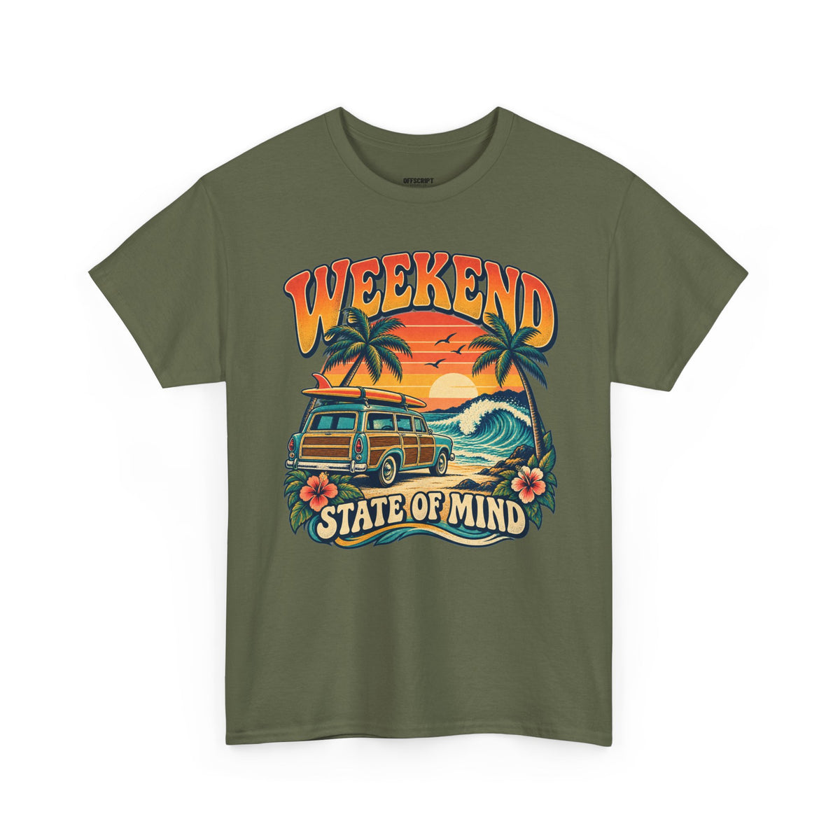 Weekend State of Mind Tee – Retro Surf Van Sunset T-Shirt
