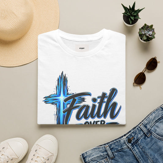 Faith Over Fear T‑Shirt — Christian Cross Inspirational Graphic Tee