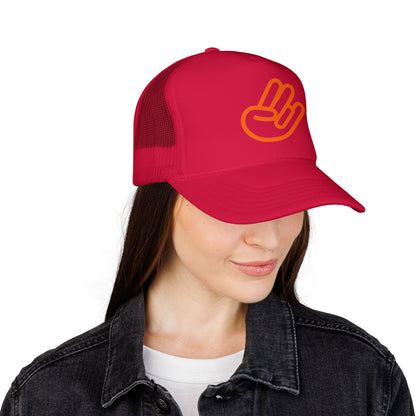 Shocker Foam Trucker Hat — Retro Orange Surf Vibe Mesh Cap