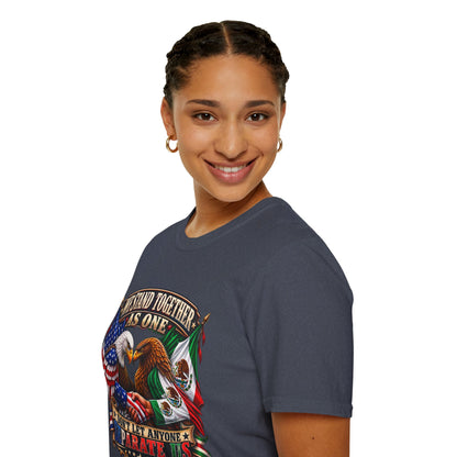 We Stand Together As One Eagle T-Shirt — USA & Mexico Unity Patriotic Tee