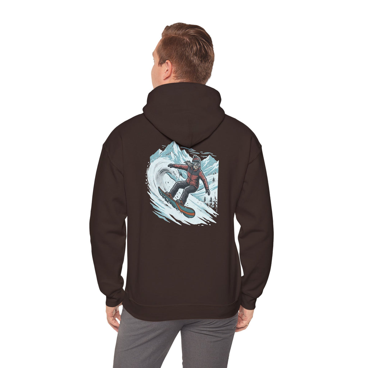 Snowboarding Hoodie – "Snowboarding Life" Graphic Pullover with Backboarder Illustration