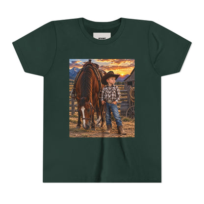 Youth Western Cowboy Tee — Little Cowboy & Horse Graphic Shirt